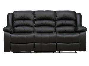 Cona Black Manual Reclining Sofa