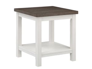 Dakota White/Dark Brown End Table