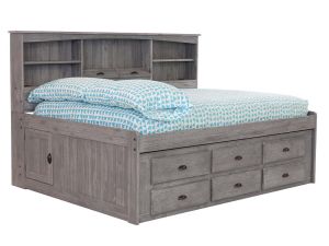 Beck Gray Bookcase Daybed w/6 Storage Drawers