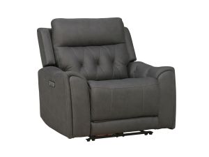 Thunder Bolt Rocky Charcoal Power Recliner w/Power Headrest