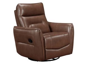 Brown Leather Swivel Glider Recliner