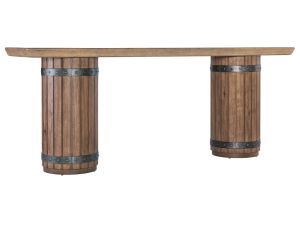 Vineyard Row Light Brown Barrel Console Table