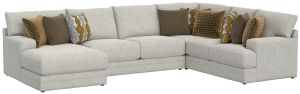 Tori Birch White 3 Piece Sectional w/ Left Arm Chaise