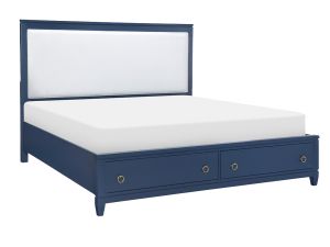 Summerland Blue King Upholstered Storage Bed