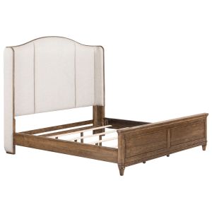 Harrison Heights Sienna Brown King Upholstered Shelter Bed