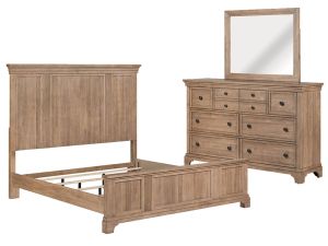 Haven Hills Camel Beige 3 Piece King Panel Bedroom Set
