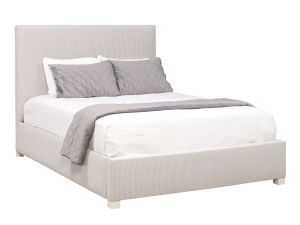 Choices Amelia Grey Stripe King Upholstered Bed