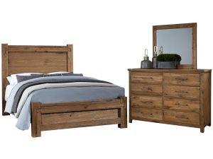 Dovetail Natural 3 Piece Poster Queen Bedroom Set