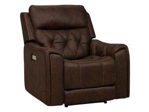 Anniston Canyon Walnut Power Recliner w/Power Lumbar & Headrest