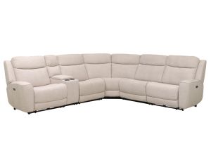 Repose Avenue Defender Sand 6 Piece Dual Power Reclining Sectional