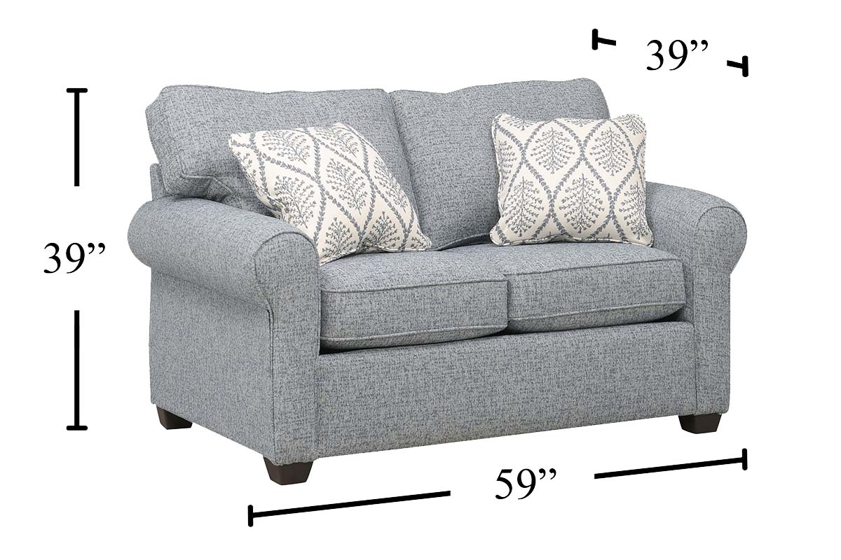 England Furniture Charlie Sugarloaf Steel Loveseat 2636FK SUGSTE