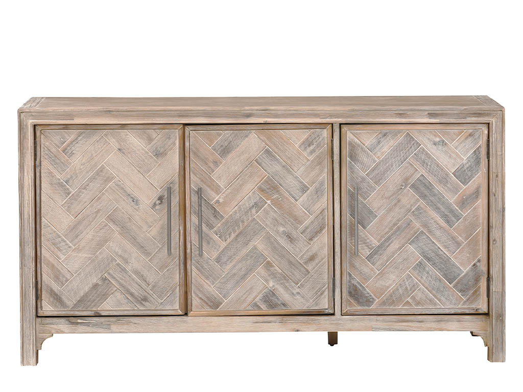 Gramercy Grey Wash 3 Door Chevron Accent Cabinet by Jofran 2156-60