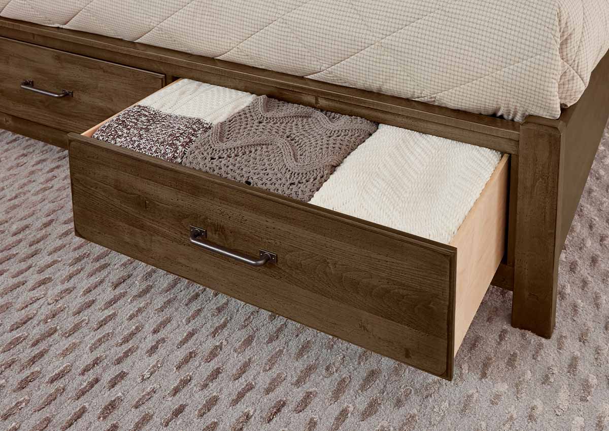 Cool Rustic Mink King Mansion Bed w/ Footboard Storage 170-661